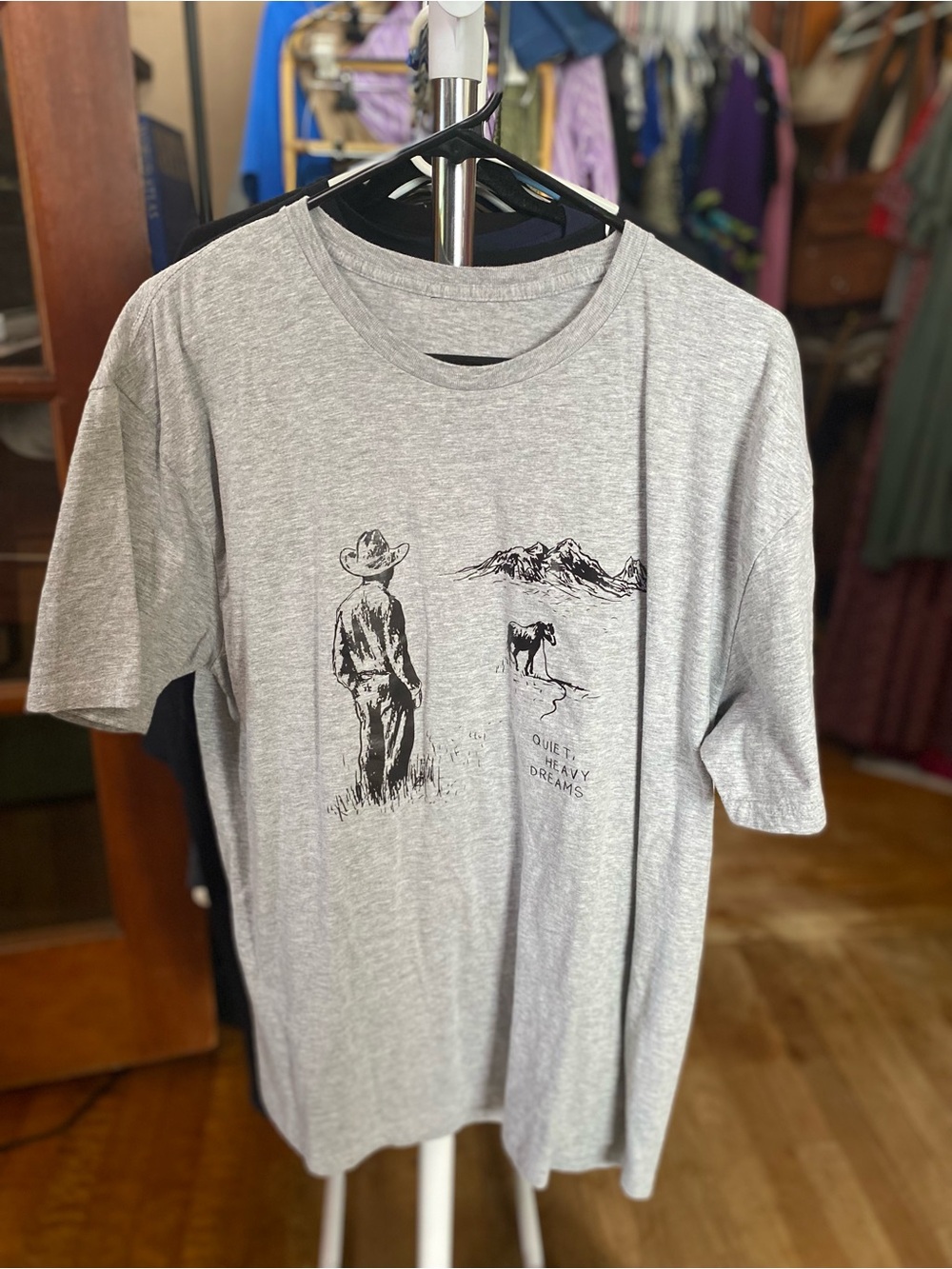 Zach Bryan - quiet, heavy dreams - gray short sleeve tee